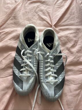 adidas White and Black Grid track Shoes